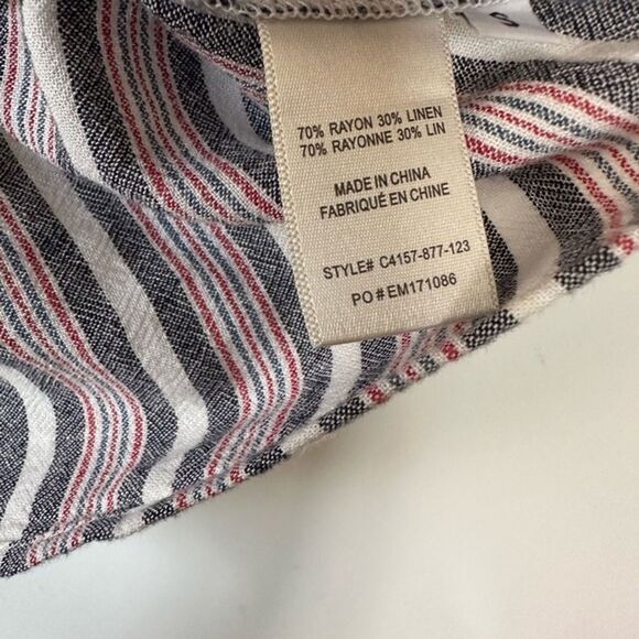 Anthropologie Cloth & Stone Linen Stripe Shirt size Small - Picture 5 of 10